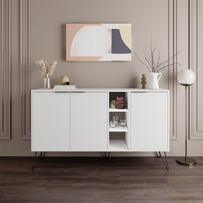 Μπουφές Clara Megapap χρώμα λευκό 142×35,6×83εκ.