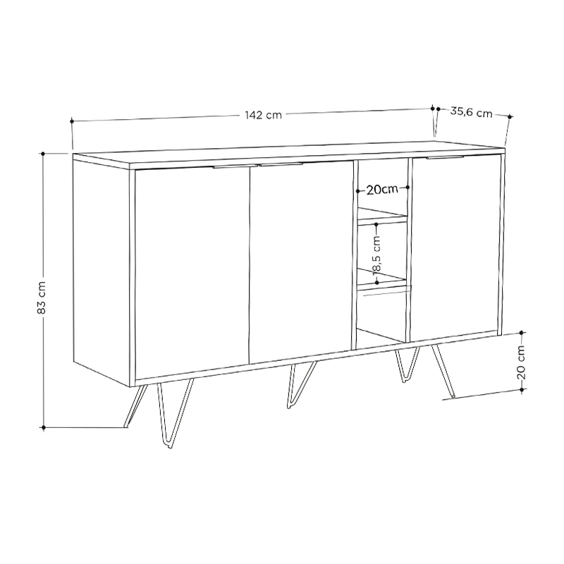 Μπουφές Clara Megapap χρώμα sandstone 142x35,6x83εκ. - Image 4
