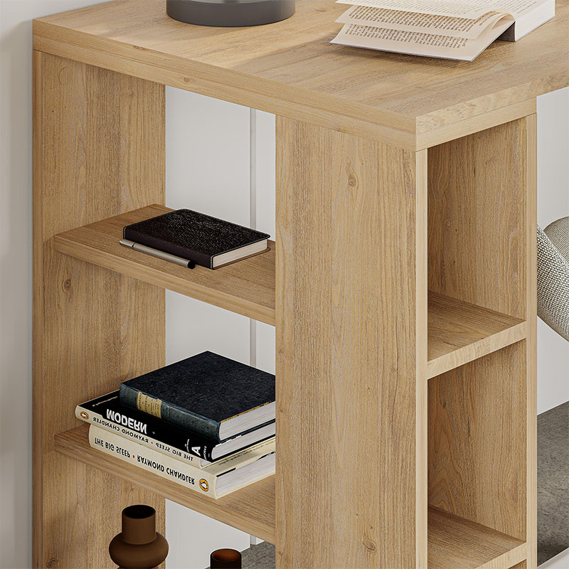 Γραφείο εργασίας Colmar Megapap χρώμα sapphire oak 140x60x75εκ - Image 3