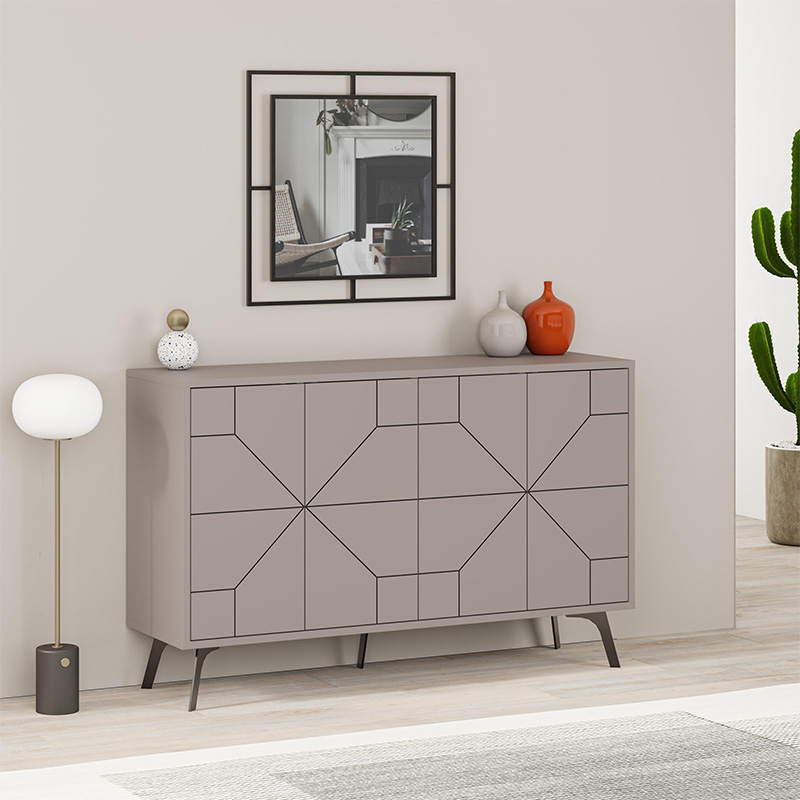 Μπουφές Dune Megapap χρώμα ανοιχτή μόκα 123x35x77,4εκ.