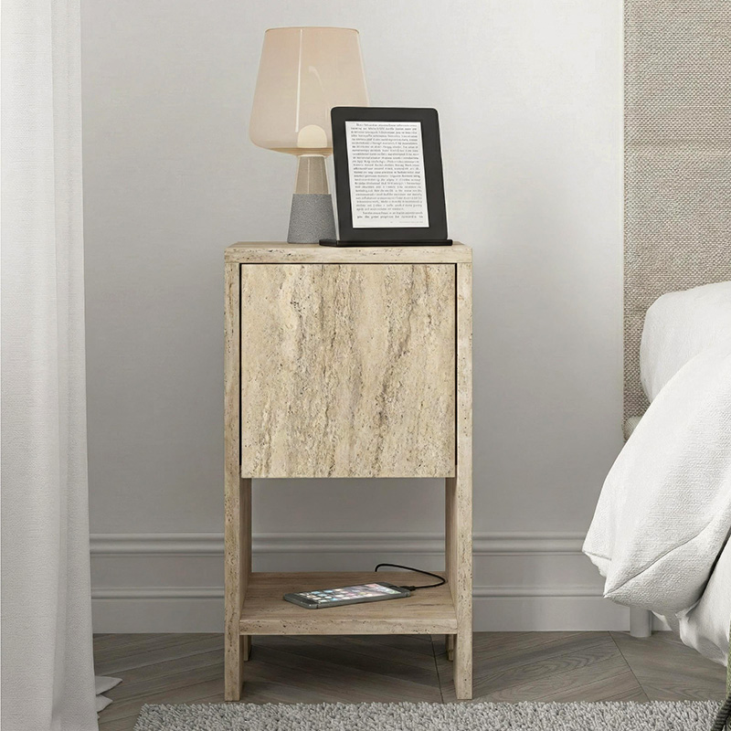 Κομοδίνο Ema Megapap χρώμα travertine 30x30x55εκ. - Image 3