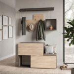 Έπιπλο εισόδου – παπουτσοθήκη Holdon Megapap sapphire oak/ανθρακί 120×36,5×87,5εκ.