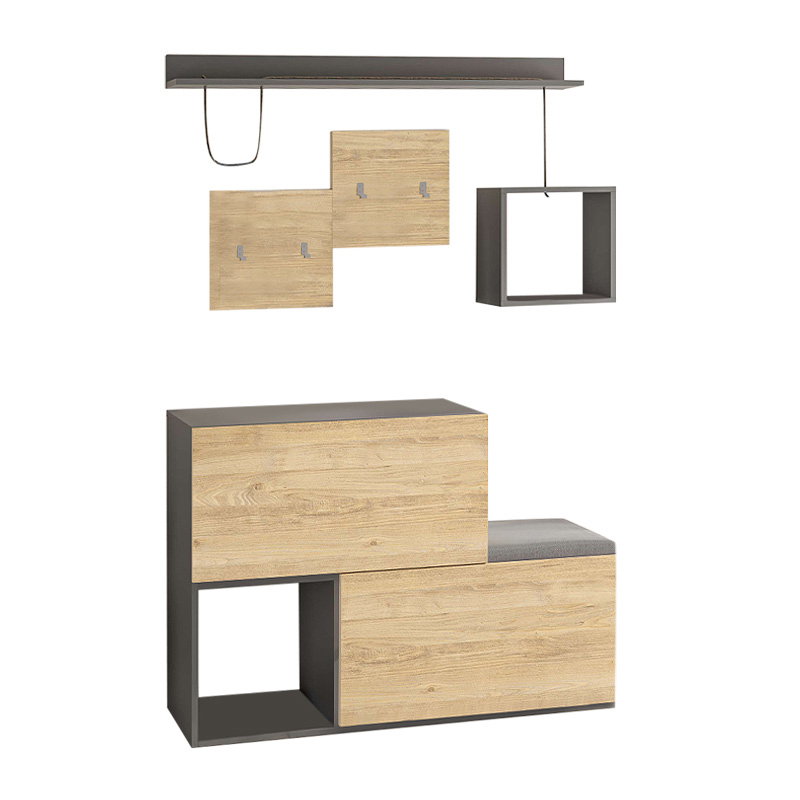 Έπιπλο εισόδου - παπουτσοθήκη Holdon Megapap sapphire oak/ανθρακί 120x36,5x87,5εκ. - Image 6