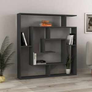 Βιβλιοθήκη Labirent Megapap χρώμα ανθρακί 125x22x129εκ.