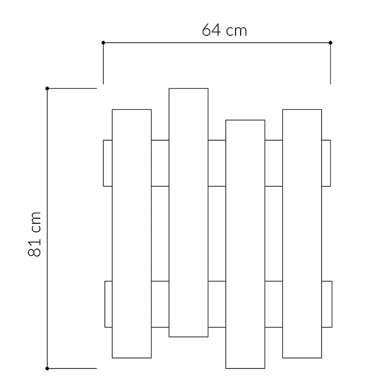 Κρεμάστρα τοίχου Wave Megapap χρώμα sapphire oak 64x4x81εκ. - Image 4