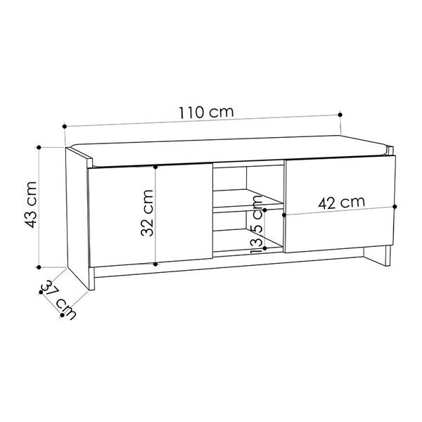 Παπουτσοθήκη Zulla Megapap χρώμα μαύρο 110x37x43εκ. - Image 5