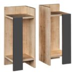 Κομοδίνο Elos Megapap σετ 2 τεμαχίων χρώμα sapphire oak – ανθρακί 25x27x60εκ.