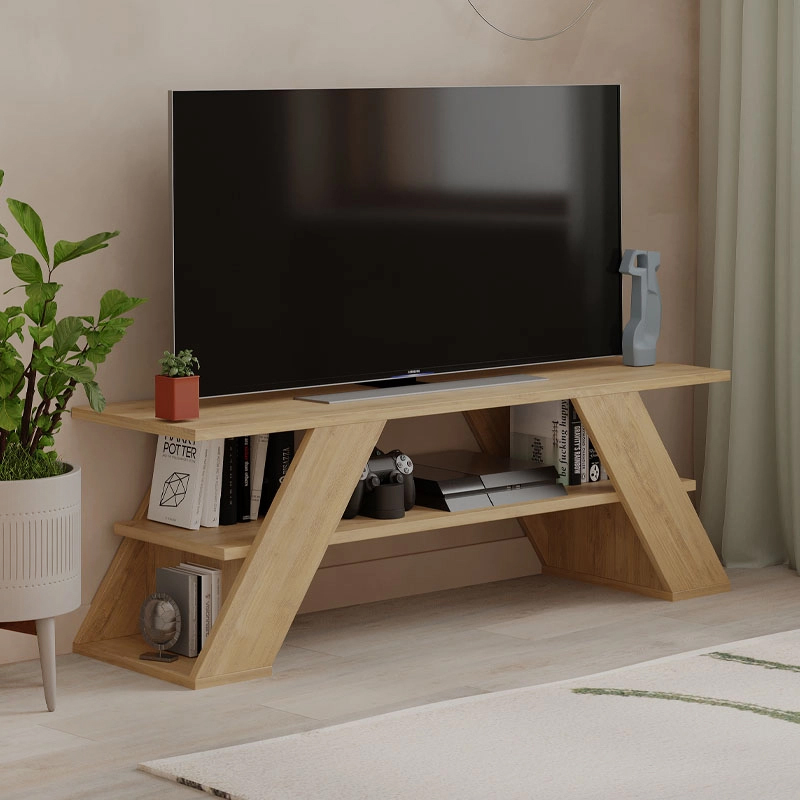 Έπιπλο τηλεόρασης Farfalla Megapap χρώμα sapphire oak 120×33,5×40εκ.
