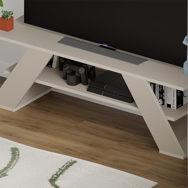 Έπιπλο τηλεόρασης Farfalla Megapap χρώμα sandstone 120x33,5x40εκ. - Image 3