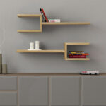 Ραφιέρα τοίχου Fork Megapap 2 τεμαχίων χρώμα sapphire oak 75×19,5×18εκ.