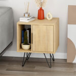 Κομοδίνο Glynn Megapap χρώμα sapphire oak 50,2×44,6×60εκ.
