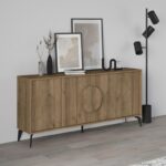 Μπουφές Gora Megapap χρώμα ανοιχτό καρυδί 180×35,6×82εκ.