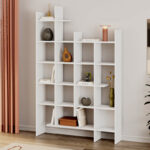 Βιβλιοθήκη Manco Megapap χρώμα λευκό 122×25,5×188εκ.