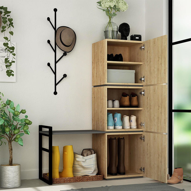 Έπιπλο εισόδου με κρεμάστρα Mello Megapap χρώμα sapphire oak 109x39x149εκ. - Image 2