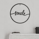 Διακοσμητικό τοίχου Smile Megapap μεταλλικό χρώμα μαύρο 45x2x45εκ.