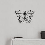 Διακοσμητικό τοίχου Butterfly Megapap μεταλλικό χρώμα μαύρο 50x2x35εκ.