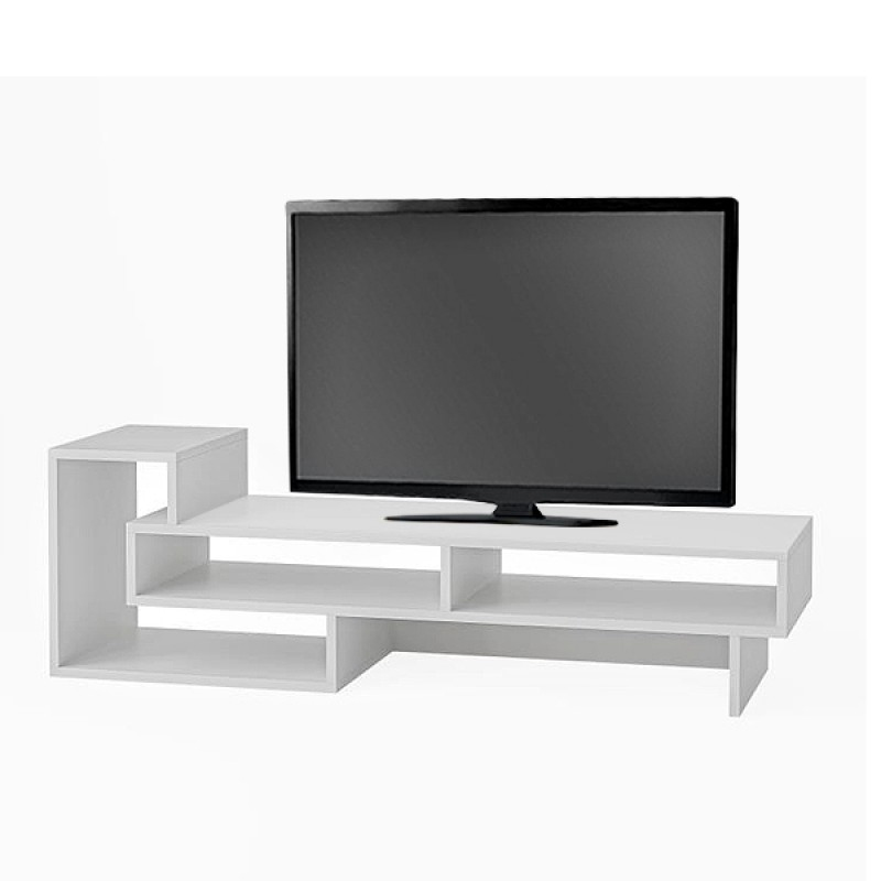 Έπιπλο τηλεόρασης Tetra Megapap χρώμα λευκό 136,7x40x42εκ. - Image 3