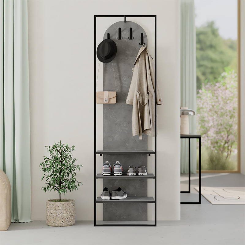 Έπιπλο εισόδου Archy Megapap χρώμα γκρι ρετρό 53x31,7x180εκ. - Image 2
