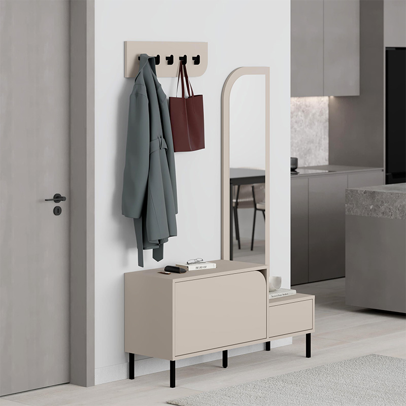 Έπιπλο εισόδου Mila Megapap με κρεμάστρα χρώμα sandstone120x37x171,6εκ. - Image 3