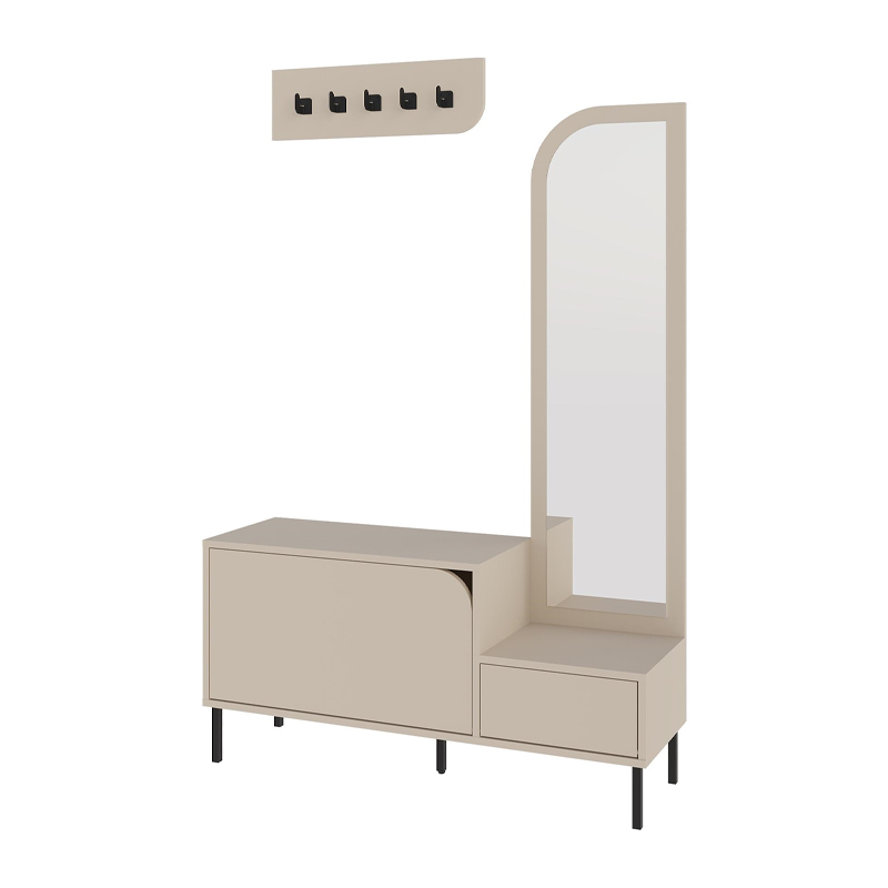 Έπιπλο εισόδου Mila Megapap με κρεμάστρα χρώμα sandstone120x37x171,6εκ. - Image 5