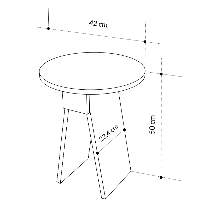 Τραπεζάκι βοηθητικό Chen Megapap χρώμα λευκό Ø42x50εκ. - Image 5