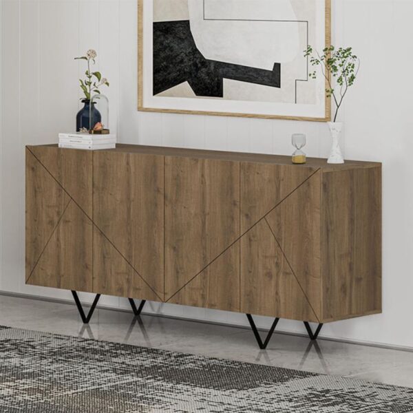 Μπουφές Jakomen Megapap χρώμα ανοιχτό καρυδί 180×41,7×80εκ.