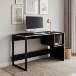 Γραφείο εργασίας Cubo Megapap χρώμα black wood 110x50x75εκ.