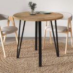 Τραπέζι Xana Megapap χρώμα sepet oak Ø90×77,5εκ.