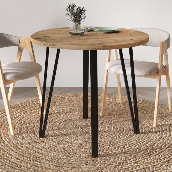 Τραπέζι Xana Megapap χρώμα sepet oak Ø90×77,5εκ.