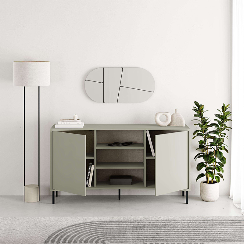 Μπουφές Frem Megapap χρώμα ash green 150x40x81εκ. - Image 2