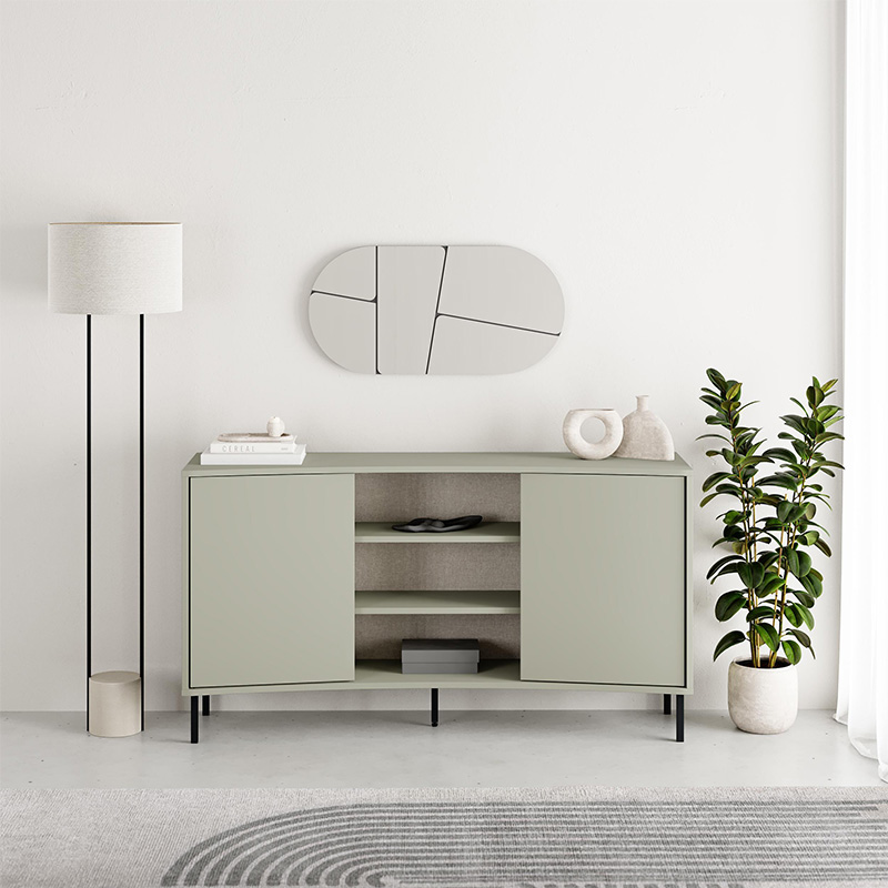 Μπουφές Frem Megapap χρώμα ash green 150x40x81εκ. - Image 3