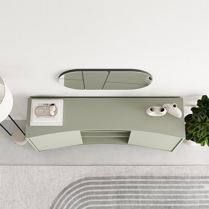 Μπουφές Frem Megapap χρώμα ash green 150x40x81εκ. - Image 5