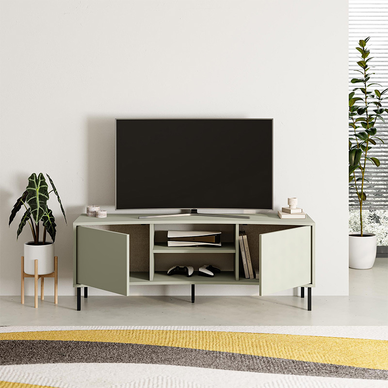 Έπιπλο τηλεόρασης Frem Megapap χρώμα ash green 150x40x55εκ. - Image 2