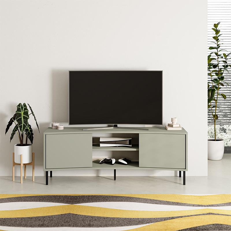 Έπιπλο τηλεόρασης Frem Megapap χρώμα ash green 150x40x55εκ. - Image 3