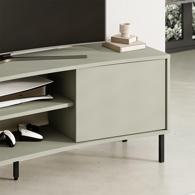 Έπιπλο τηλεόρασης Frem Megapap χρώμα ash green 150x40x55εκ. - Image 4