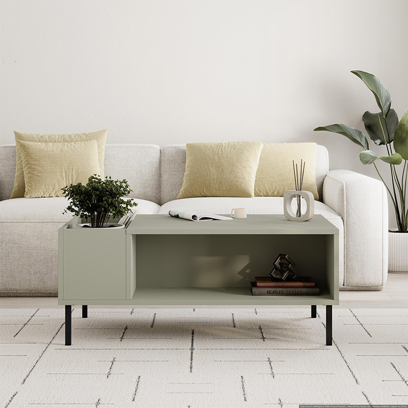 Τραπεζάκι σαλονιού Vena Megapap χρώμα ash green 100x60x42εκ. - Image 2