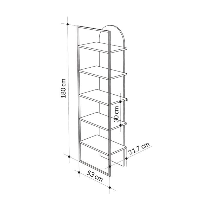 Βιβλιοθήκη Archy Megapap χρώμα sapphire oak 53x31,7x180εκ. - Image 7