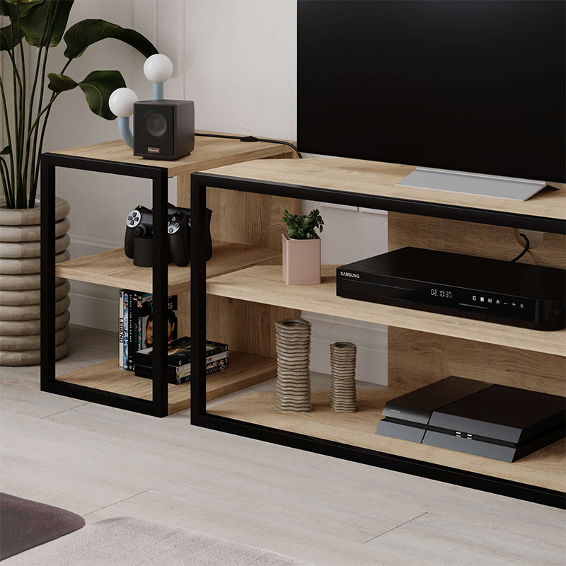 Έπιπλο τηλεόρασης γωνιακό Echo Megapap χρώμα sapphire oak 98x37x45εκ. - Image 3