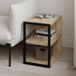 Τραπεζάκι βοηθητικό – Κομοδίνο Echo Megapap χρώμα sapphire oak 30x42x45εκ.