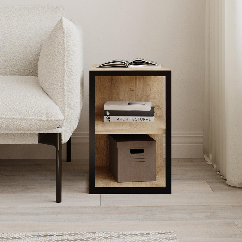 Τραπεζάκι βοηθητικό - Κομοδίνο Echo Megapap χρώμα sapphire oak 30x42x45εκ. - Image 2