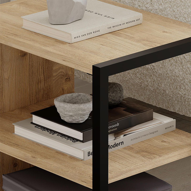 Τραπεζάκι βοηθητικό - Κομοδίνο Echo Megapap χρώμα sapphire oak 30x42x45εκ. - Image 3