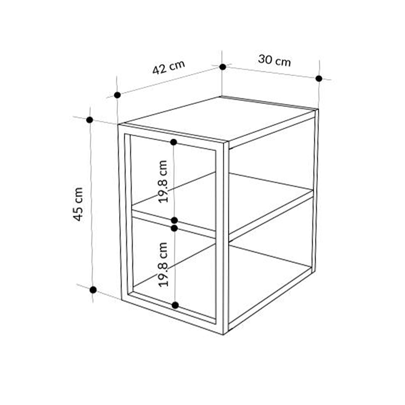 Τραπεζάκι βοηθητικό - Κομοδίνο Echo Megapap χρώμα sapphire oak 30x42x45εκ. - Image 5