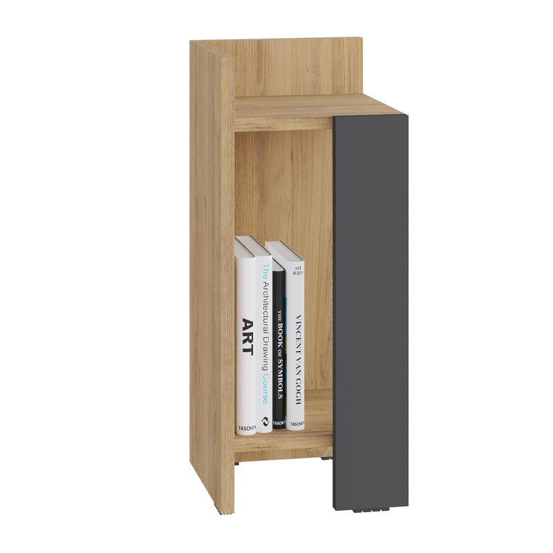 Κομοδίνο Elos Megapap αριστερό χρώμα sapphire oak - ανθρακί 25x27x60εκ. - Image 4