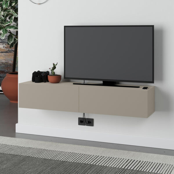 Έπιπλο τηλεόρασης επιτοίχιο Francy Megapap χρώμα sandstone 135×31,7×25εκ.