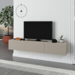 Έπιπλο τηλεόρασης επιτοίχιο Francy Megapap χρώμα sandstone 180x30x30εκ.
