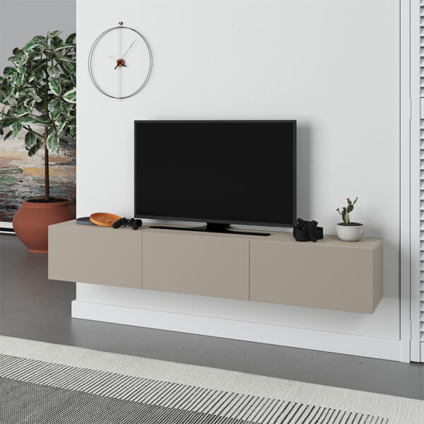 Έπιπλο τηλεόρασης επιτοίχιο Francy Megapap χρώμα sandstone 180x30x30εκ.