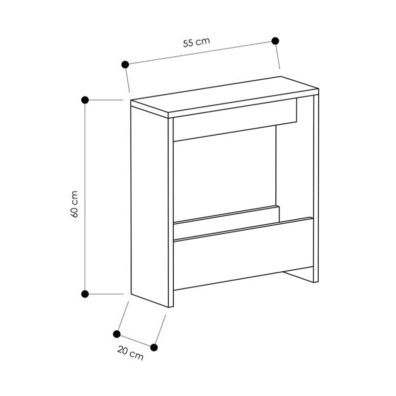 Τραπεζάκι βοηθητικό Simpi Megapap χρώμα λευκό 55x20x60εκ. - Image 4