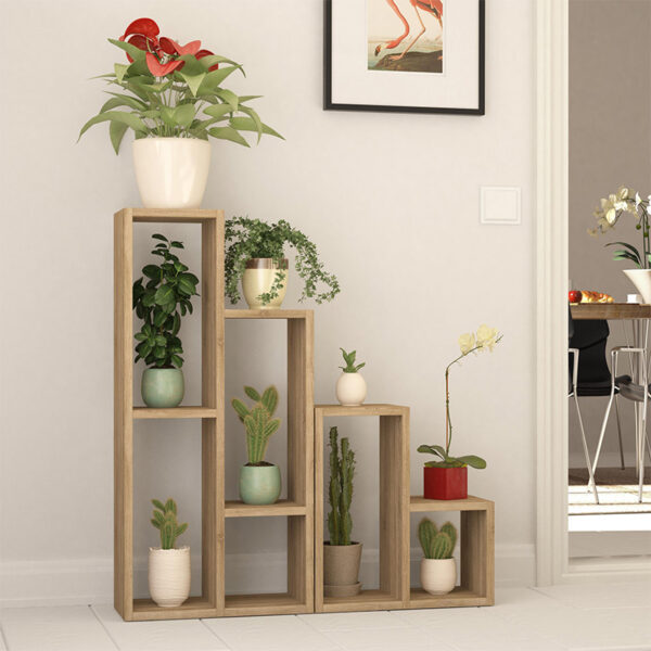 Ραφιέρα – Ανθοστήλη Sule Megapap χρώμα sapphire oak 84x20x89εκ.