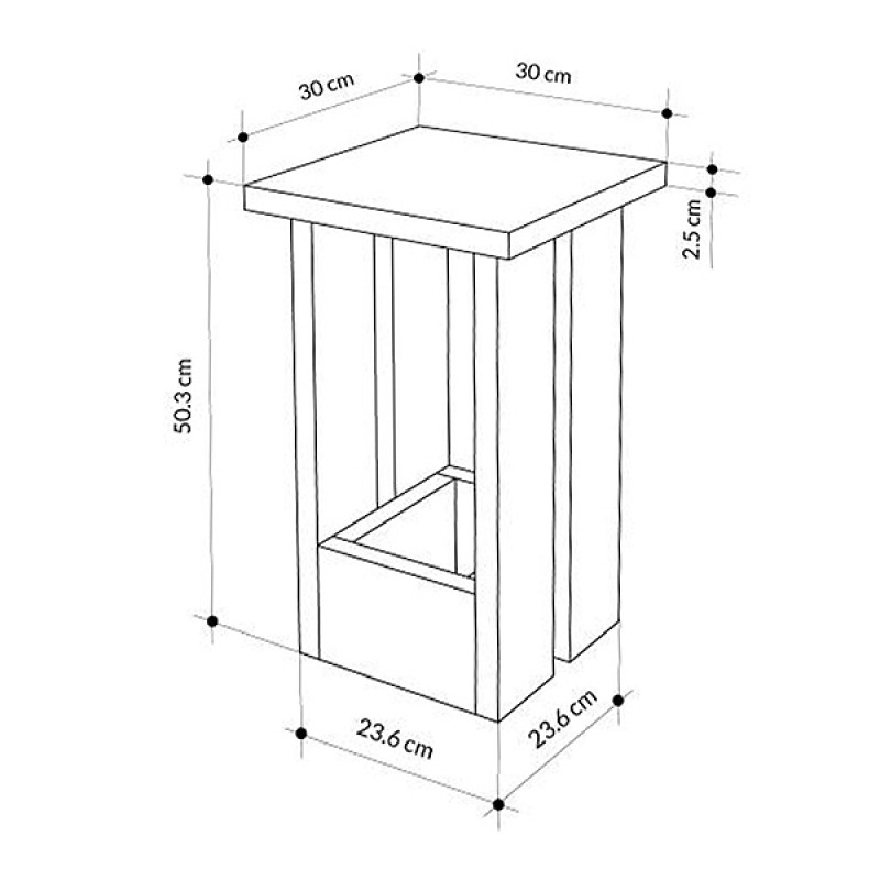 Τραπεζάκι βοηθητικό Tasos Megapap χρώμα λευκό 30x30x50,3εκ. - Image 6