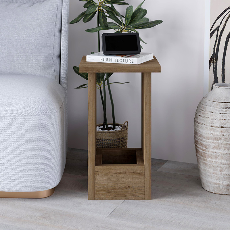 Τραπεζάκι βοηθητικό Tasos Megapap χρώμα sepet oak 30x30x50,3εκ. - Image 2